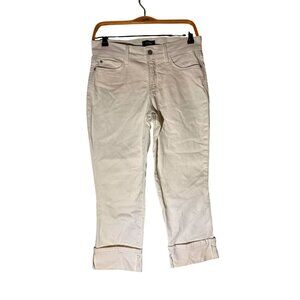 NYDJ Dayla Wide Cuff Capri White Jeans With Lift Tuck Technology Size 4